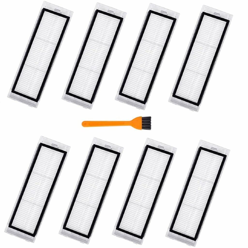 Rjnlsc 8 Packs S6 Pure Filters Compatible with Roborock S6 Pure, S6, E4,S4 Max, S6 MaxV, S5, S5 Max, S4, E2, E3, E5, E20 E25 E35 S50 S65 Xiaomi Mijia,8 Filters, 1 Cleaning Tools