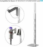 3Clock Vacuum Stand, Vacuum Holder and Metal Storage Bracket, Standing dock for Dyson G5 V15 V12 V11 V10 V8 V7 V6, Hidden Power Cord Design for Dyson Handheld Cordless Vacuum Cleaners