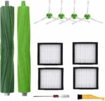 THE WHITE SHOP Replacement Parts accessories Compatible for iRobot Roomba i3 i3+ i4 i6 i6+ i7 i7+ i8 i8+/Plus Series,1 Set Multi-Surface Rubber Brushes 4 HEPA Filters & 4 Side Brushes