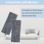 TERRIFI Wet Mopping Pads Compatible for iRobot Braava Jet m6 6110 6012 6112 Series Washable Reusable Strong Water Absorption for Ceramic Tile Laminate Marble Wooden Floors 8PCS