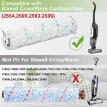 LesinaVac Replacement Multi Surface 2787 Brush Roll and Vacuum Filter 1866 for Bissell CrossWave Cordless Max 2554 2590 2593 2596 Series Vacuum (2 Rolls Brush and 2 Vacuum Filters)