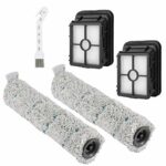 LesinaVac Replacement Multi Surface 2787 Brush Roll and Vacuum Filter 1866 for Bissell CrossWave Cordless Max 2554 2590 2593 2596 Series Vacuum (2 Rolls Brush and 2 Vacuum Filters)
