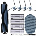 Rinakou Spare Accessories Compatible with Eufy X10 PRO Omni Robot Vacuum Cleaner,1 Main Brush Roller,4 Side Brushes,4 Hepa Filters,4 Mop Pads,