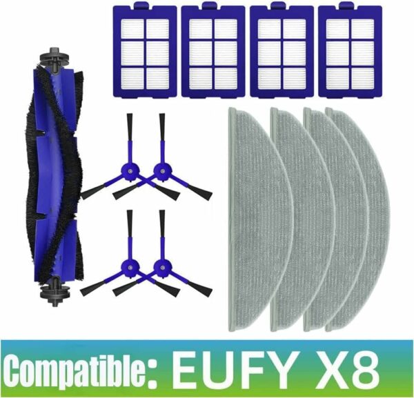 اکسسوری 13 عددی جارو رباتیک یوفی مناسب مدل های Eufy RoboVac X8 Hybrid Series (ارسال 10 الی 15 روز کاری) - تصویر 6