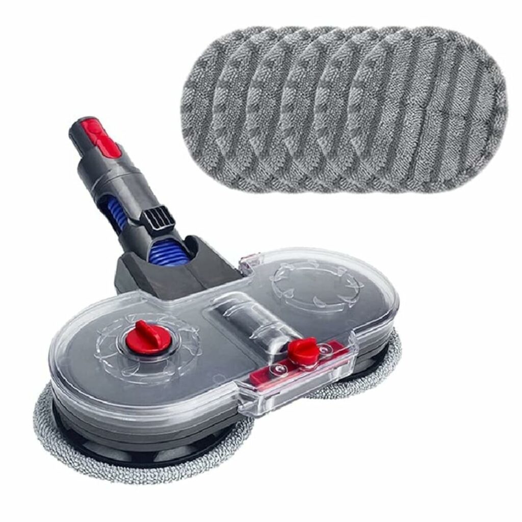 Ectclo Electric Mop Head Attachment For Dyson V7 V8 V10 V11 V15 Handheld Vacuum Cleaner Including Removable Water Tank, 12 Washable Mop Pads Replace Accessories