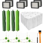 Unikstone 20 Pack Replacement Parts for iRobot Roomba i7 i7+i3 i3+i4 i4+i6 i6+ i8 i8+ E5 E6 E7 Vacuum Cleaner, 2 Sets of Rubber Brushes+6 Filters+6 Side Brushes+6 Reusable Vacuum Bags with Zipper