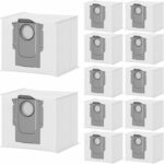 12Packs Vacuum Replacement Dust Bags, 4-Layer Automatic Replacement Dirt Bags for Roborock Q5, Q5 DuoRoller+, Q5 Pro+, Q7+, Q7 Max+, Q8 Max+, S8+, S8 Pro Ultra, S7 MaxV/Max Ultra Robot Vacuum Cleaner