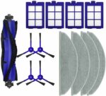 Zertylre Replacement Parts/Accessories Compatible with Eufy RoboVac X8 Hybrid Series Vacuum Cleaner Includes 4 Filters, 4 Side Brushes, 1 Roller Brush, 4 Mopes