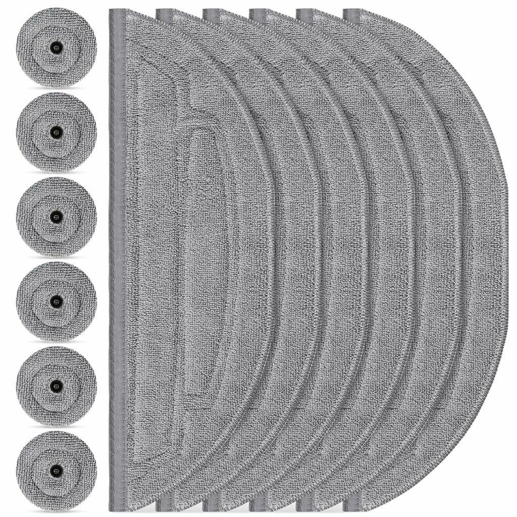 BTRSOLUS 12 Pack Mop Pads Refills for Roborock S8 MaxV Ultra / S8 Max Ultra Robot Vacuum, 6 Pack Mop Cloth with Dual Sonic Vibrations Modules, 6 Pack Edge Mop Pads