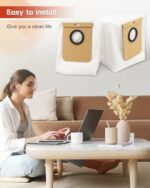 ULXIOM Dust Bags Fit for eufy L50/L60 SES, Fit for Conga Home 10000 8090 Ultra 9090 AI Haier H9 +, Robot Vacuum Cleaner Dustbag Replacement Accessories, 10 Pack, white