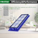 neutop Replacement Accessories Compatible with eufy Robovac L70 Hybrid Robot Vacuum Parts, 2 Roller Brush 4 HEPA Filter 4 Side Brush 2 Mop Cloth
