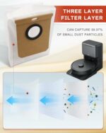 ULXIOM Dust Bags Fit for eufy L50/L60 SES, Fit for Conga Home 10000 8090 Ultra 9090 AI Haier H9 +, Robot Vacuum Cleaner Dustbag Replacement Accessories, 10 Pack, white