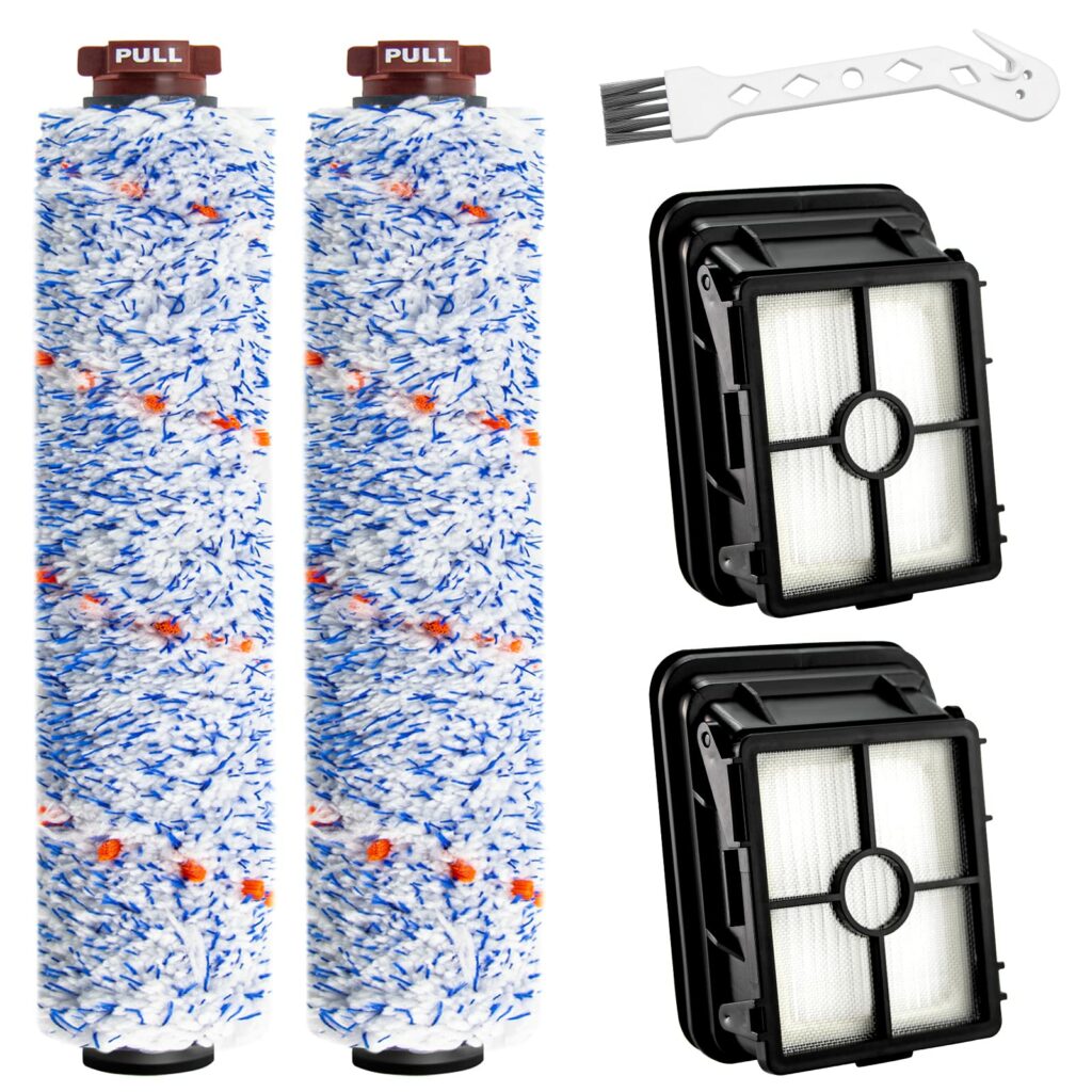 LUXRILIX Replacement Parts for Bissell Crosswave and Bissell Crosswave Pet Pro 1785A 2306A 1785 Vacuum Cleaner, 2 Pack Crosswave Brush Roll 1868 and 2 Pack Crosswave Filters 1866