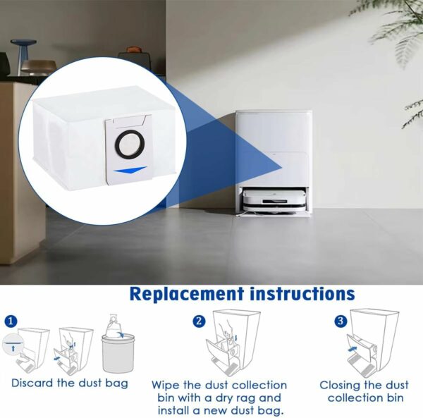 پاکت جارو رباتیک اکووکس مناسب مدل Ecovacs DEEBOT T20/X1/T10 Omni (ارسال 10 الی 15 روز کاری) - تصویر 5