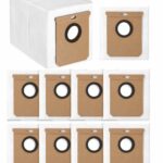 Hoxxu 10 Pack 2.5L Large Vacuum Dust Bags for Eufy L50 SES L60 SES Vacuum Cleaner Self-Emptying Dock,Replacement Dust Bag for Conga Home 1000,8090 Ultra,9090AI,for Haier H9 Plus Vacuum Cleaner