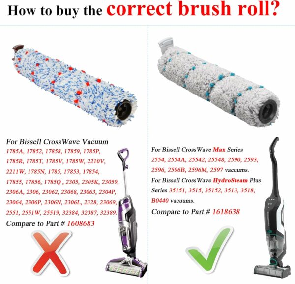 براش رول و فیلتر مناسب بیسل مدل Bissell CrossWave Cordless Max (ارسال 10 الی 25 روز کاری) - تصویر 4