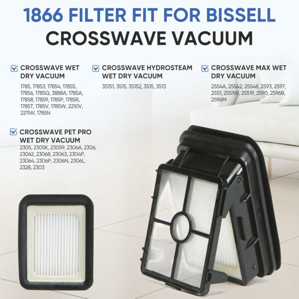 فیلتر مناسب بیسل مدل Bissell Crosswave 1785 2306 2551 & 2554 CrossWave Cordless Max All in One Wet-Dry Vacuum Cleaner (ارسال 10 تا 15 روز کاری) - تصویر 4