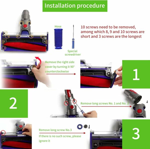 لوله خرطومی مناسب پارویی جارو شارژی دایسون مدل های Dyson V6 V7 V8 V10 V11 Vacuum Cleaner Soft Roller (ارسال 15 الی 25 روز کاری) - تصویر 5