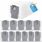 Pack of 12 Dust Bags for Roborock Q Revo/QrevoPro/Qrevo MaxV/Qrevo S/Qrevo Master/S8 MaxV Ultra/S8Max Ultra Robot Vacuum Cleaner Accessories Parts, 3.0L Large Capacity Dust Bags