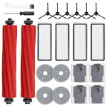 22 Pack Replacement Accessories for Roborock Qrevo S/Qrevo Pro/Qrevo Plus/Qrevo MaxV Robot Vacuum Cleaner, 2 Mainbrush 4 Filter 4 Dust Bags 4 Mop Pads 6 Sidebrush 1 Cleaning Brush 1 Screwdriver