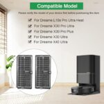 4 Pcs HEPA Filter Accesories for Dreame L10s Pro Ultra Heat / X30 Ultra / X30 Pro Plus/ X30 Pro Ultra /X40 ultra complete Vacuum Cleaner, High efficiency filtration filter Replacement Part