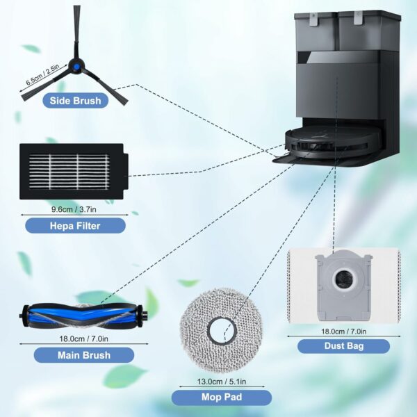 پک اکسسوری جارو رباتیک اکووکس مناسب مدل Ecovacs T50 Pro Omni/T50 Max PRO OMNI (ارسال 10 الی 25 روز کاری) - تصویر 5