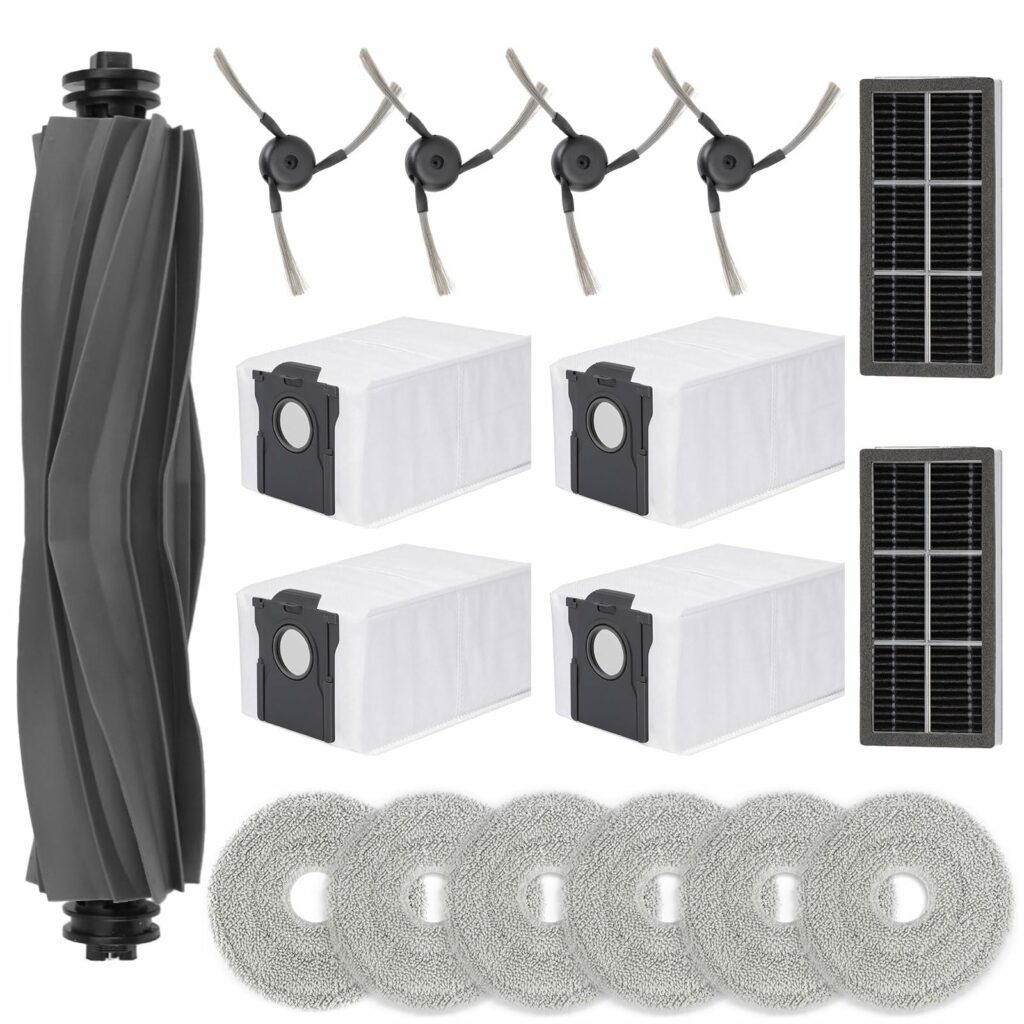 Feilifan 18 PCS Accessories for Dreame X40 Ultra Robot Vacuum, Replacement Parts Main Brush, Side Brush, Filter, Mop Pad, Dust Bag