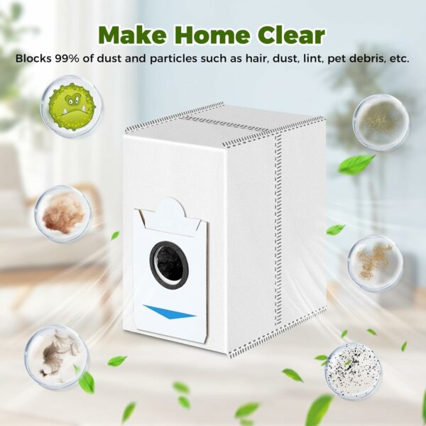 پاکت جارو رباتیک 10 عددی مناسب اکووکس مدل های  کومبو ECOVACS DEEBOT T30S Combo and X2 Combo Robot Vacuum Cleaner (ارسال 25 الی 30 روز کاری) - تصویر 3