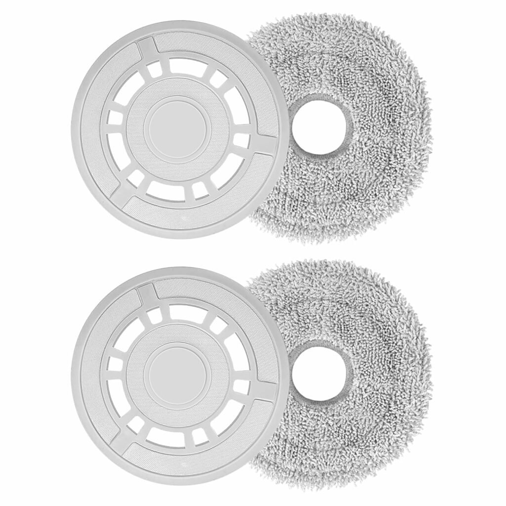 Mop Cloths with Replacement Holder, Mop Plates for Xiaomi X20+, for Dreame L10S Ultra/ L10s Pro Gen 2/ L10 Ultra/ L10S Pro/L10 Prime/ X20 Pro Robot Vacuum Cleaner Replacement Parts, Mop Pad Floor