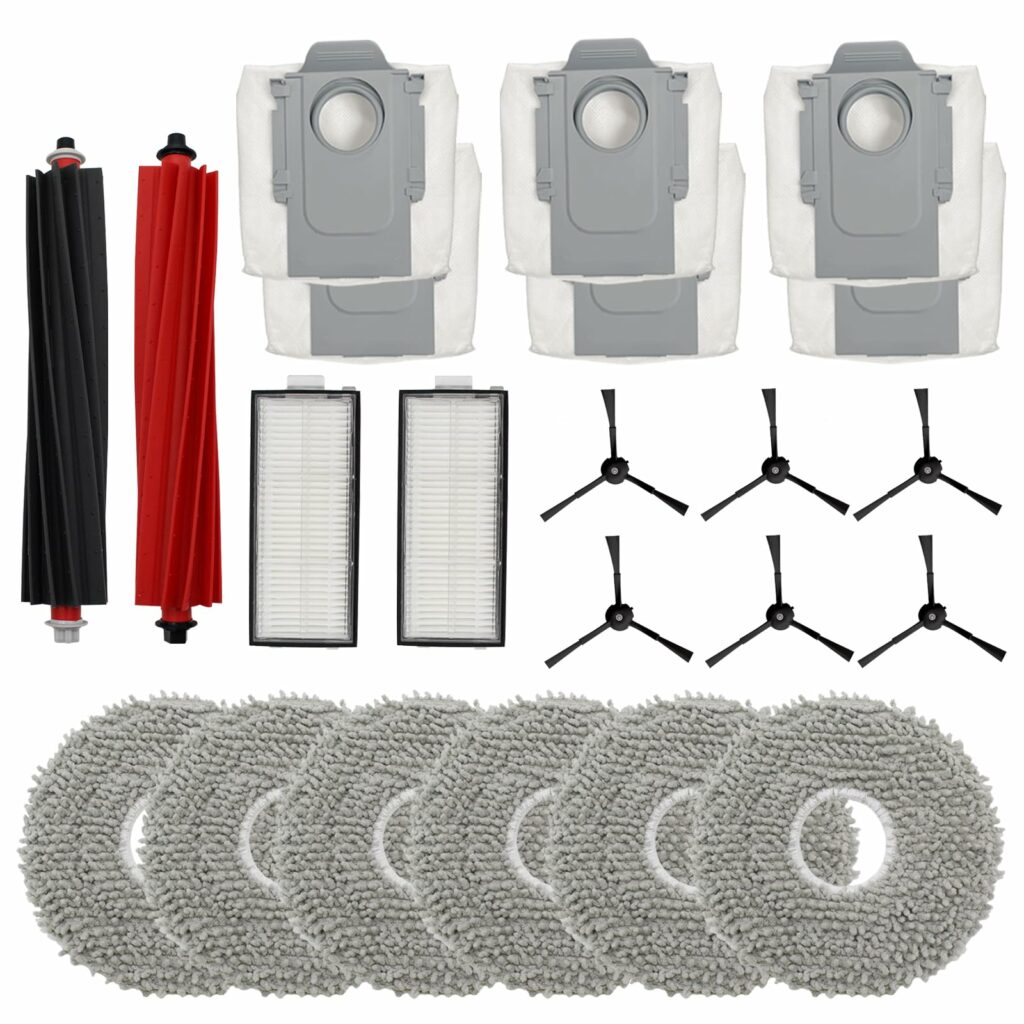 Spare Parts for Roborock Qrevo Master – 22 Piece Accessory Kit Including Side Brushes, Main Brushes, Filter, Dust Bags, Side Wipes and Wipes