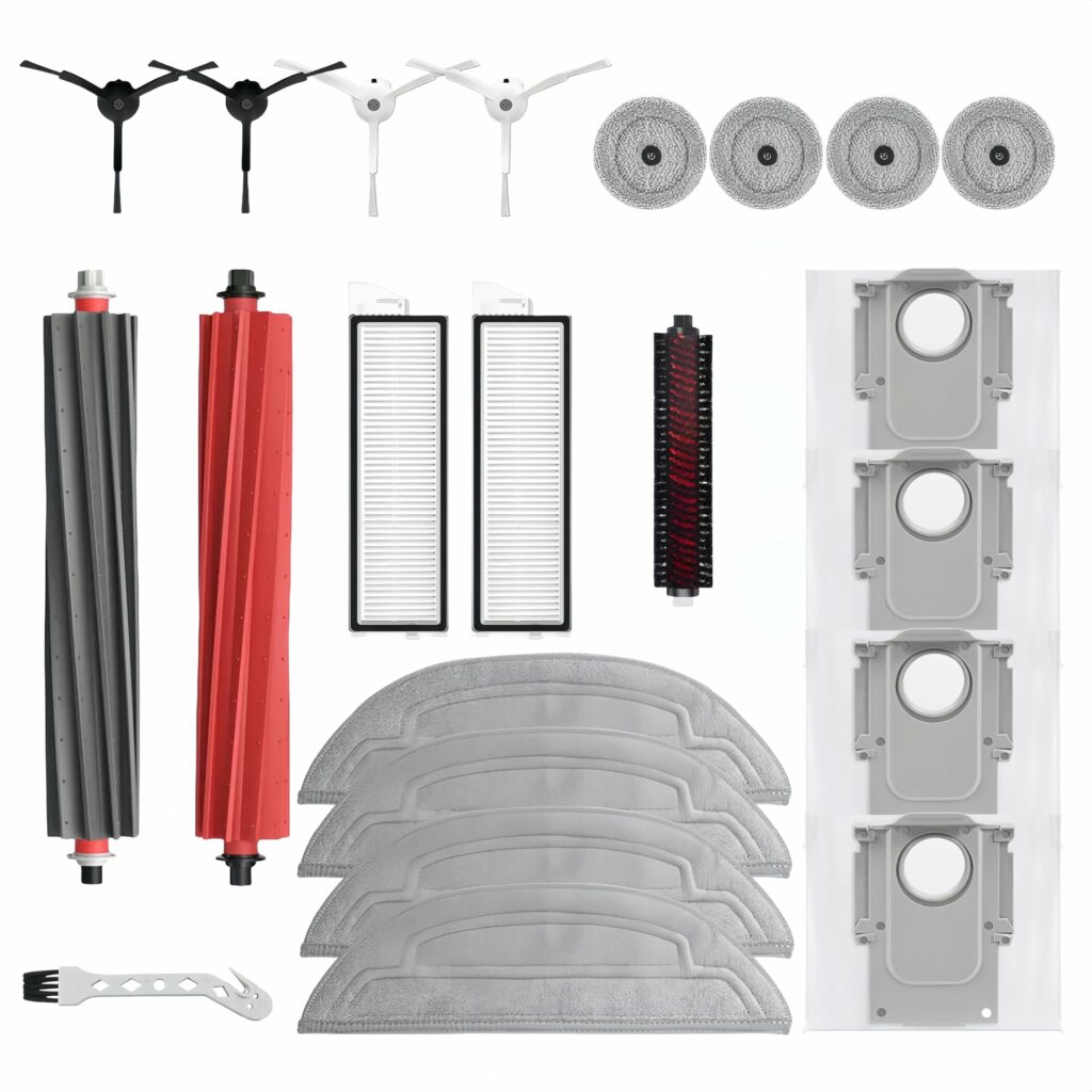 22Pcs Accessories Kit,Compatible with Roborock S8 MaxV Ultra Robot Vacuum,1Self-Cleaning Brush,2Roller Brush,4Small Mop,4Mop Pads,2Hepa Filters,4Side Brush,4Dust Bag,1Brush,S8 Max Parts