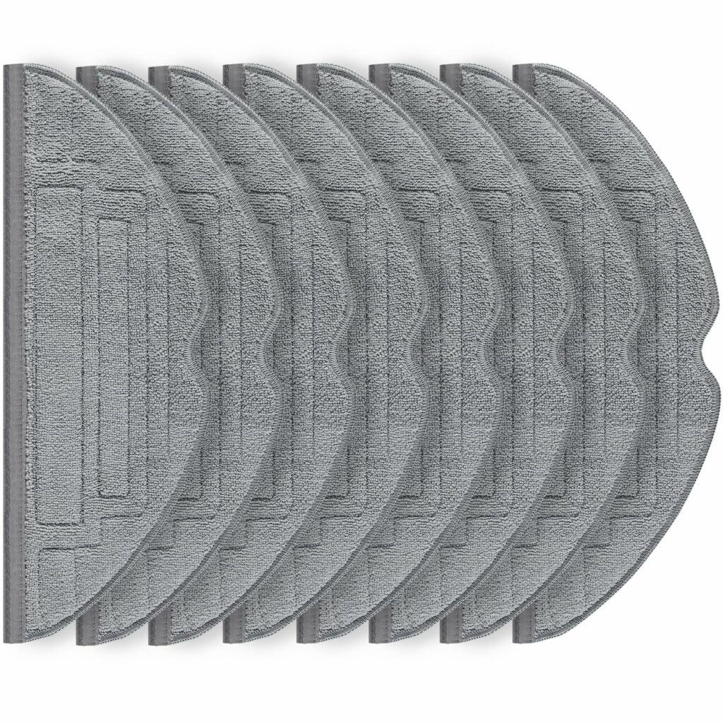 Pack of 8 Wipes for Roborock S8 Pro Ultra Robot Vacuum Cleaner, Silver Ion Microfibre VibraRise 2.0 Wiping Cloth Accessories (Blue Grey)
