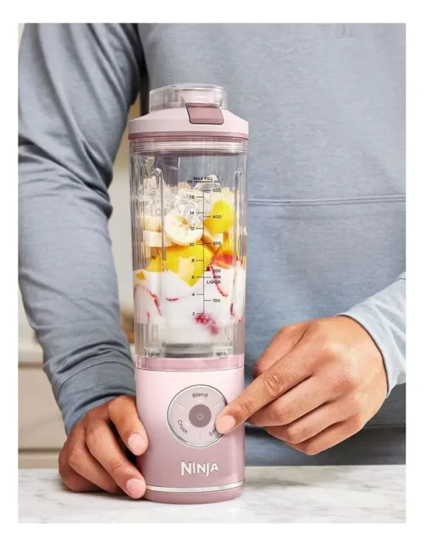 شیکر شارژی نینجا رنگ صورتی مدل Ninja Blast Max BC251PK - تصویر 3