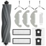 HASTHIP® 12Pcs Replacement Accessories Set for DREAME D10 Plus Gen 2 Vacuum Replacement Parts with Main Roller Brush, Side Brushes, HEPA Filter, Dust Bags, Mop Cloths, Cleaning Brush