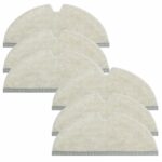 Pack of 6 Wipes for Roborock Q5 Pro, Q5 Pro+, Q8 Max, Q8 Max+, S5, S5 Max, S4, S50, S51, S55, S6, S6 Pure, S6 MaxV, Q7, Q7 Max Robot Vacuum Cleaner, Soft, Washable and Reusable Replacement Mop