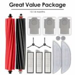 (14 Pieces) S8 MaxV Ultra Replacement Parts Compatible with Roborock S8 MaxV Ultra/ S8 Max Ultra Robot Vacuum, 2 Roller Brushes, 2 Side Brushes, 3 HEPA Filters, 3 Dust Bags, 2 Big + 2 Small Mop Pads