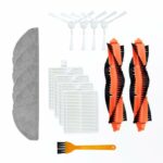 JOYSOG Vacuum Cleaner Parts for Xiaomi E10/C103/B112 Robot Vacuum Cleaner 2* Main Brush +4* Filters +4* side brush 4* Mop Pads +1* Brush replacement parts
