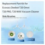 Jpbaisqic Replacement Parts Compatible with ECOVACS DEEBOT T20 Omni Robot Vacuum Cleaner Accessories，1 Main Brush Roller 4 Side Brushes 2 Hepa Filters 4 Mop Pads 3 Carbon Dust Bags
