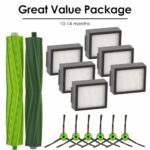 LemonRunRun (14 Pack) Combo i5 Replacement Parts Compatible with iRobot Roomba Combo i5, Combo i5+, Combo j5, Combo j5+ Robot Vacuum Cleaner, 2 Roller Brushes, 6 HEPA Filters, 6 Side Brushes