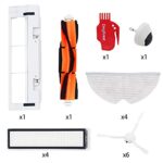 DingGreat Accessory Kit for Xiaomi Mijia Dreame D9 / Dreame L10 pro Robot Vacuum Cleaner – Pack of 1 Main Brush, 4 HEPA Filter, 6 Side Brush, 4 Mop Cloth, 1 Main Brush Cover, 1 Guide wheel