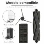 (10 Pack) X40 Ultra Replacement Part for Dreame X40 Ultra/ X30 Ultra/ L10s Pro Ultra/ L40 Ultra Robot Vacuum Cleaner Accessories Kit, 1 Roller Brush, 3 Hepa Filters, 6 Side Brush