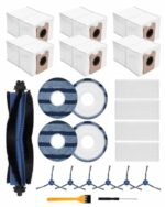 ZaKaBox Accessories for Eufy C20 Omni Robot Vacuum, Replacement Kit, 6 Dust Bags, 4 Mop Wipes, 4 Filters, 1 Main Brushes, 6 Side Brushes, 1 Screwdrivers, 1 Brush
