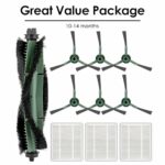 LemonRunRun (10 Piece) Q011/ Q0120 Replacement Parts Compatible with iRobot Roomba Combo Essential Robot Y0140/ Y0112/ Y0110/ Q011/ Q0120 Accessories, 1 Roller Brush, 3 HEPA Filters, 6 Side Brushes