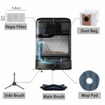 Geoviizon 19-Piece Accessory Set for eufy Omni C20 Robot Vacuum Cleaner, 1 x Main Brush 4 x Side Brushes 5 x Mop Mop Pad 4 x Dust Bags 5 x Filters, Robot Vacuum Cleaner Replacement Parts Accessories
