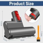Wiseten Mini Turbine Nozzle for Dyson V7 V8 V10 V11 V15 Handheld Vacuum Cleaner Brush Replacement Parts Brush Roll Accessories Replacement Brush for Mattress Sofa Car Seat Chair Removes Mites and
