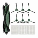LemonRunRun (10 Piece) Q011/ Q0120 Replacement Parts Compatible with iRobot Roomba Combo Essential Robot Y0140/ Y0112/ Y0110/ Q011/ Q0120 Accessories, 1 Roller Brush, 3 HEPA Filters, 6 Side Brushes