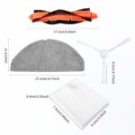JOYSOG Vacuum Cleaner Parts for Xiaomi E10/C103/B112 Robot Vacuum Cleaner 2* Main Brush +4* Filters +4* side brush 4* Mop Pads +1* Brush replacement parts