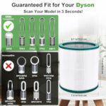 TP01 True HEPA Replacement Air Purifier Filter Compatible with Dyson Tower Purifier Pure Cool Link TP01, TP02, TP03, AM11, BP01 Models, Replace Part 968126-03 (2 Pack)