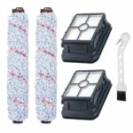 Rhinenet Replacement Parts Compatible with Bissell CrossWave, 2 Pack Multi-Surface Brush Roll 1868 + 2 Pack Vacuum Filter 1866 + 1 Small Brush for Bissell CrossWave Vacuum Cleaner