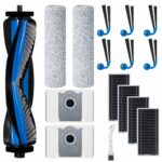 Jegehoyo 16 Pieces Replacement Parts Accessory Set for ECOVACS DEEBOT X9 PRO Omni Robot Vacuum Cleaner, 1 Main Brush, 4 Filters, 2 Mop Cleaning Roller, 6 Side Brushes, 2 Dust Bags, 1 Cleaning Brush